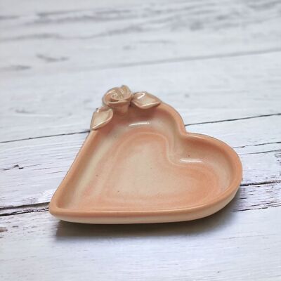 Ceramic bowl organic heart S rose