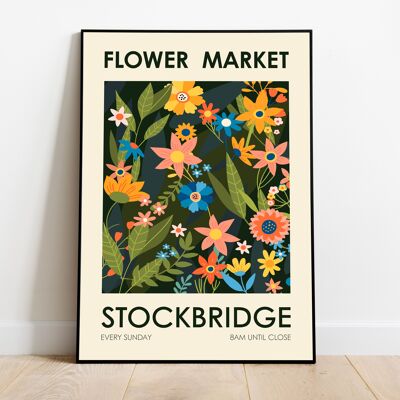 Impression du marché aux fleurs d’Édimbourg, affiche florale Boho Plant Gift