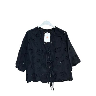 English embroidery blouse with knots