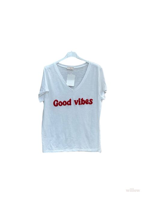 T-shirt Good Vibes brodé