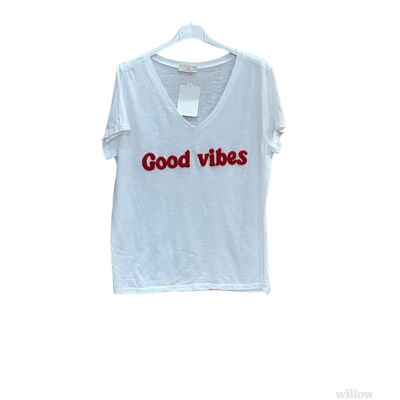 T-shirt Good Vibes brodé