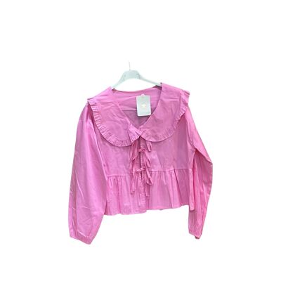 Plain Peter Pan blouse with bows
