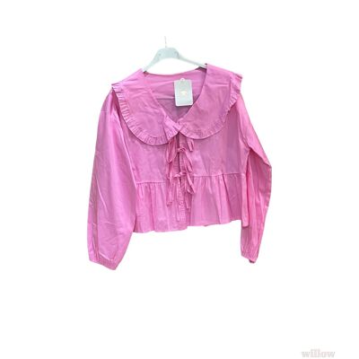 Plain Peter Pan blouse with bows