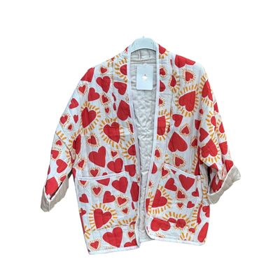 Colorful printed quilted jacket