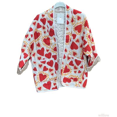 Colorful printed quilted jacket
