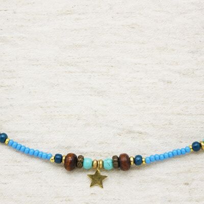 Turquoise Beaded Star Necklace