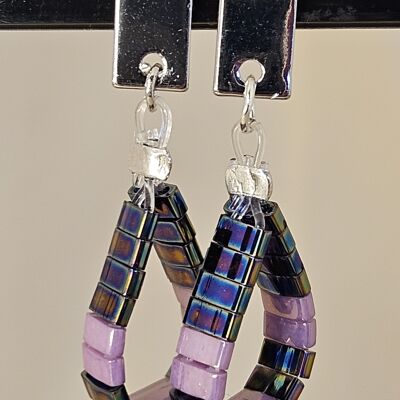 Pendientes orquídea rosa y azul rosa