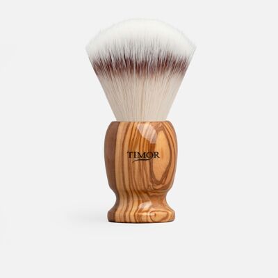 Pennello da barba G&F Timor® sintetico silvertip con manico in legno d'ulivo