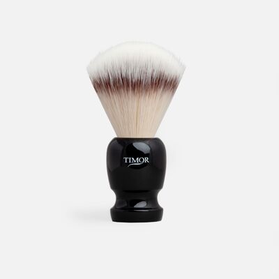 Pennello da barba G&F Timor® sintetico silvertip con manico in acrilico nero