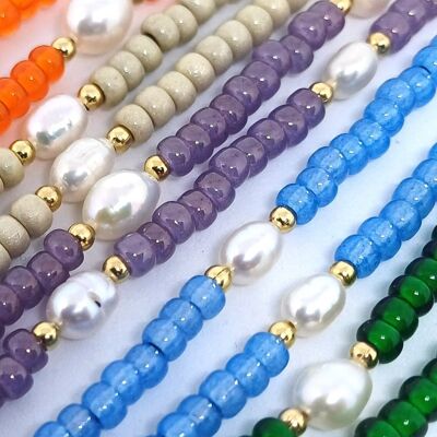 Cordoncino per occhiali Miyuki Pearl in acciaio inossidabile figaro