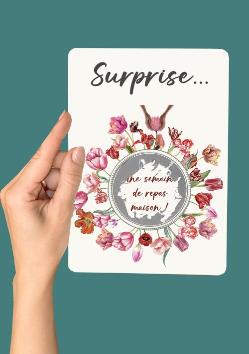 Surprise... carte à gratter TULIPE, fleur d'AVRIL.