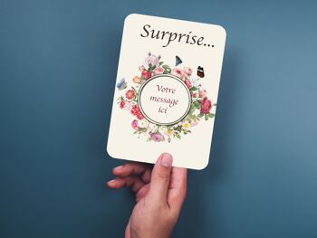 Surprise... carte à gratter ROSE, fleur de juillet. 3