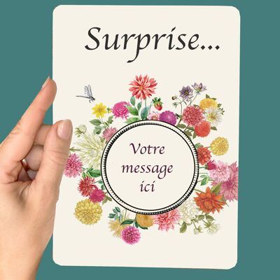 Surprise...carte à gratter DALHIA, fleur de septembre.