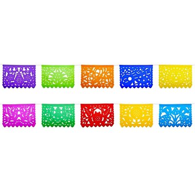 Mexico rectangular pennant paper garland - 3 m