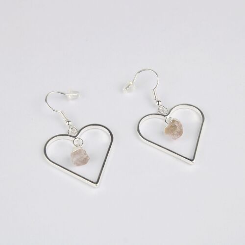 Heart shape Earring with Rose Quartz