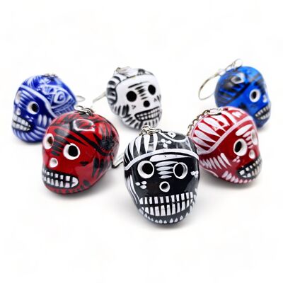 Two-tone Mexican Calavera key ring