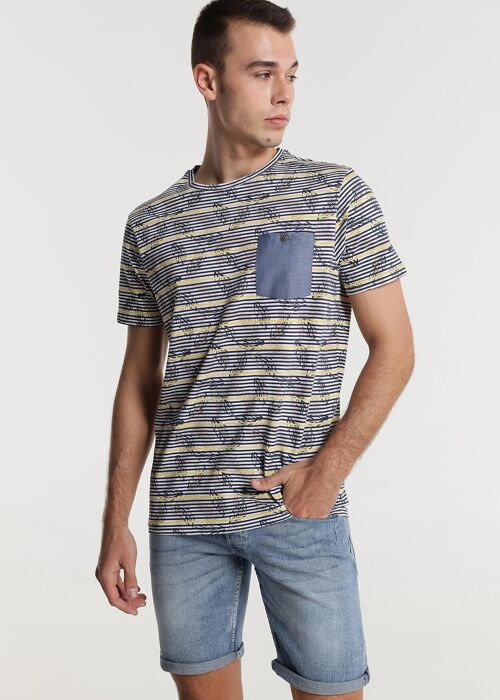 SIX VALVES - T-shirt Stripes with leaves | Confort