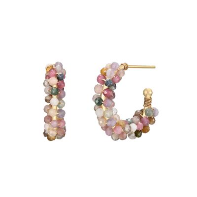 Kyoto Tourmaline multicolor gold earrings