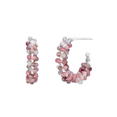 Kyoto Pink Tourmaline Earrings Silver