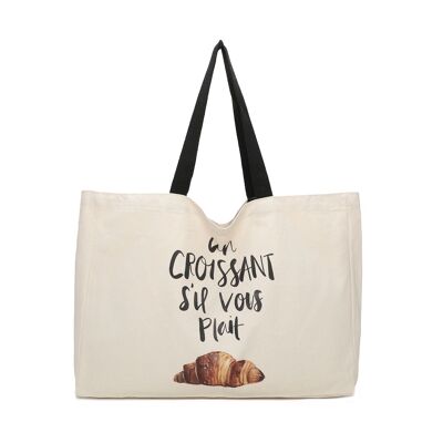 Tote bag croissant grand format