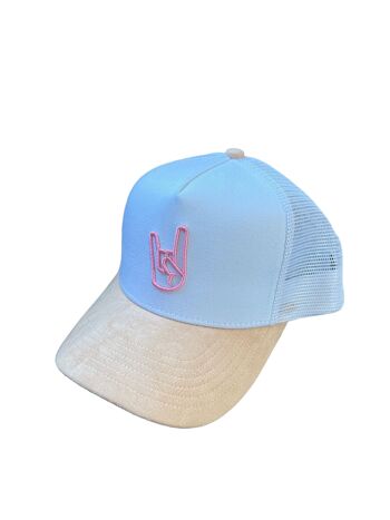 Trucker Beige suédine pink 2