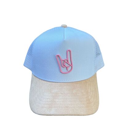 Trucker Beige suédine pink