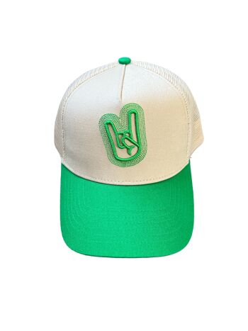 Trucker Beige green 3d relief 1