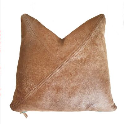 Classic Tan Leather Throw Pillows