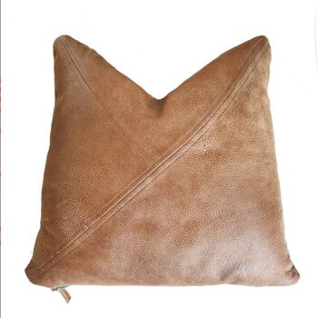 Coussins classiques en cuir beige 2.0