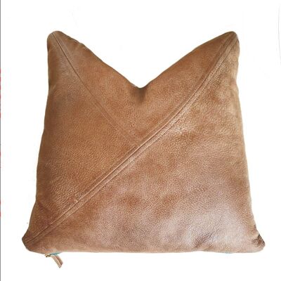 Coussins classiques en cuir beige 3.0