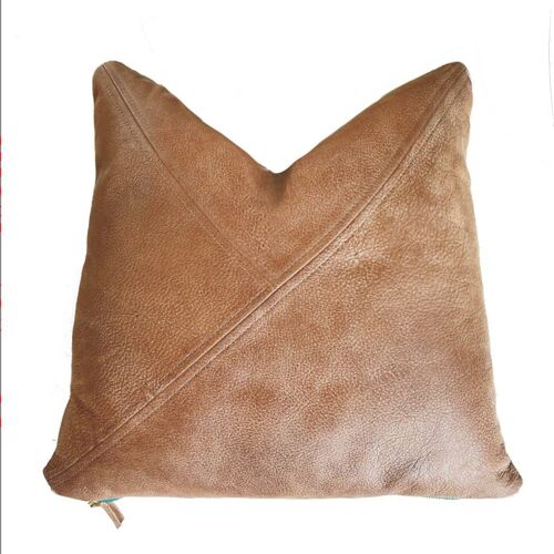 Classic Tan Leather Throw Pillows 4.0