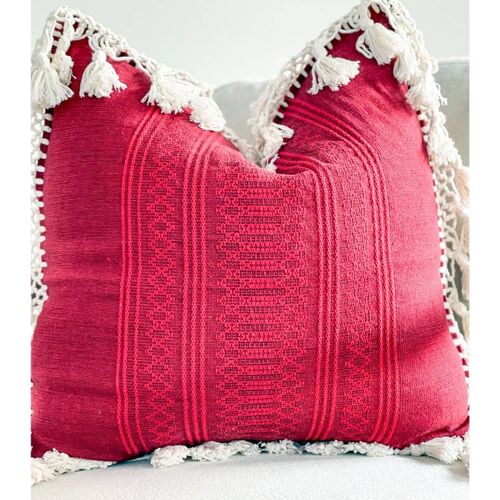 Colorful Throw Pillow With Fringe 7.0