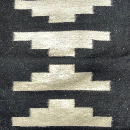 Black with White Abstract Atari Geometry Throw Pillow
