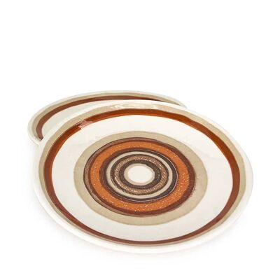 Brown and Orange Mid Century Modern Catch-All Saucer Plate