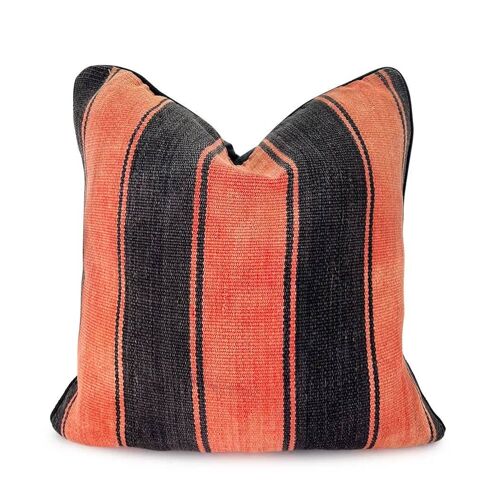 Faded Red & Black Striped Pillow