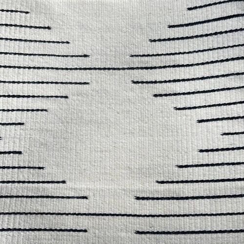 Ivory and Black Modern Striped Abstract Pillow