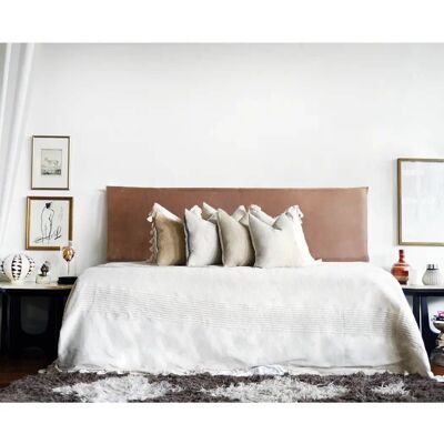 Light Brown Leather Headboard - Universal Hanging 2.1