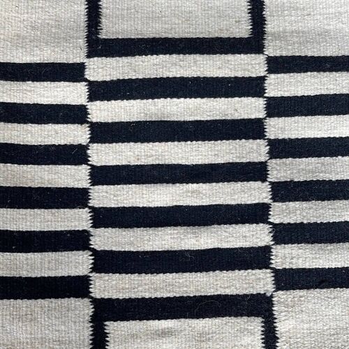Modern Black and White Abstract Striped Throw Pillow