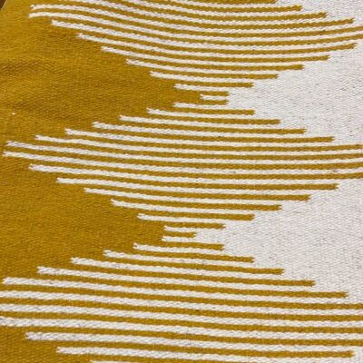 Modern Striped Geometric Yellow and White Pillow Cushion