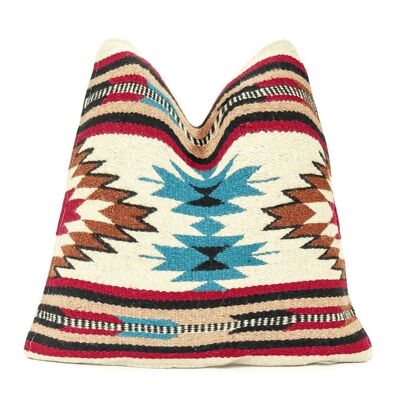 Almohada decorativa "Navajo" turquesa y roja