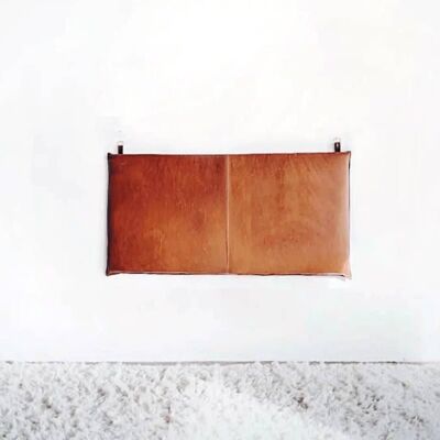 Whiskey Leather Hanging Headboard with Straps - Twin