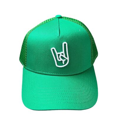 Trucker Green white