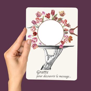 Carte à gratter TULIPE, fleur d'AVRIL. 2