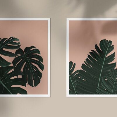 Lot de 2 affiches - Illustrations GREEN PALMS