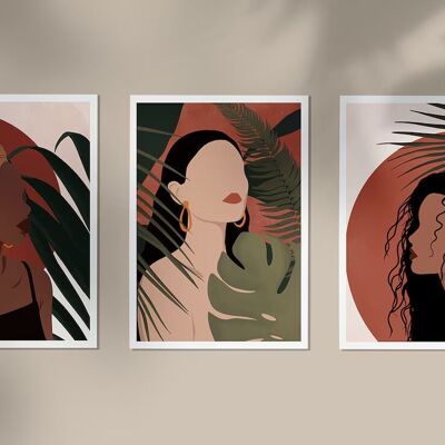 Set of 3 posters - Illustrations WOMEN