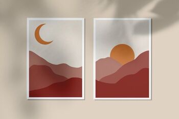 Lot de 2 affiches - Illustrations MOON AND SUN 1
