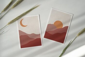 Lot de 2 affiches - Illustrations MOON AND SUN 2