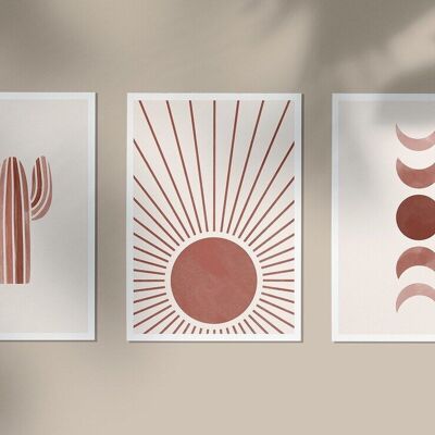 Set di 3 poster - Illustrazioni BOHO