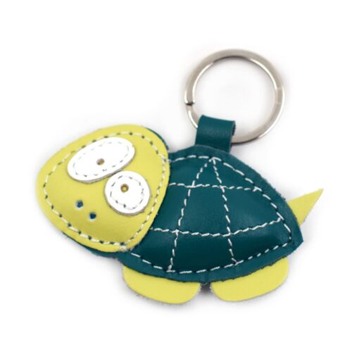 Green Turtle Handmade Leather Keychain