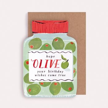 Carte d’anniversaire olives | Cartes d'anniversaire | Cartes d'anniversaire drôles | Carte d'anniversaire olive 2